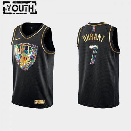 Maillot Basket Brooklyn Nets Kevin Durant 7 Nike 2021-22 Noir Golden Edition 75th Anniversary Diamond Swingman - Enfant